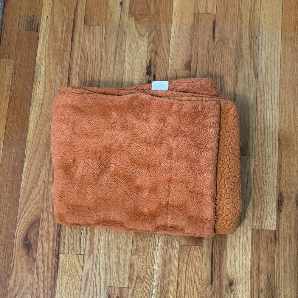 Cozy Orange Textured Blanket